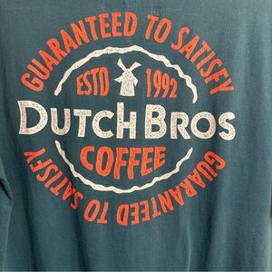Dutch Bros BRAND NEW IN PACKAGE Blue “GUARANTEED TO SATISFY” MEDIUM EST 1992